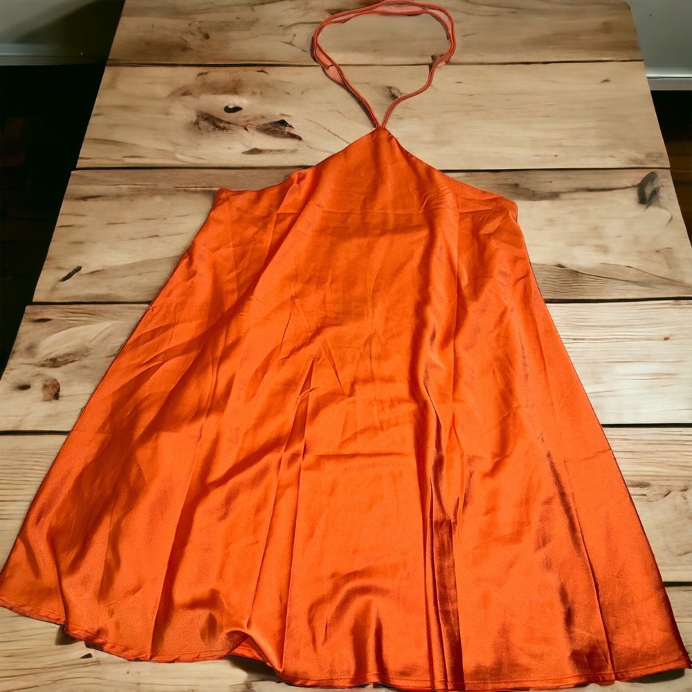 Satin Orange Dress